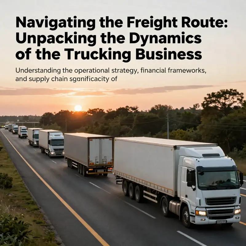 A panoramic view of trucks traveling on a highway, symbolizing the essential nature of trucking for global trade.