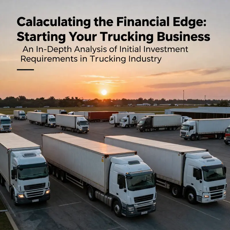 A scenic view of a trucking yard at sunrise, illustrating the potential and readiness for business in the trucking sector.