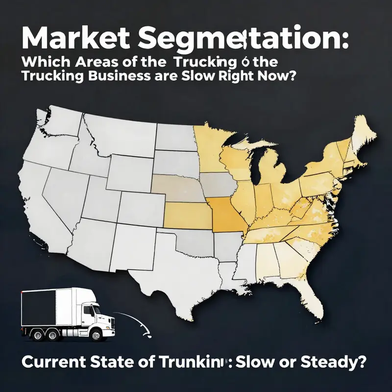 Current challenges impacting the trucking industry, depicting the decline in demand and the ongoing driver shortage.