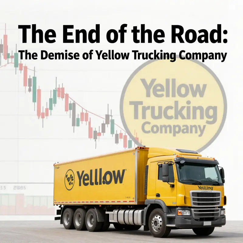 An abandoned Yellow Trucking Company truck, illustrating the cessation of its operations.