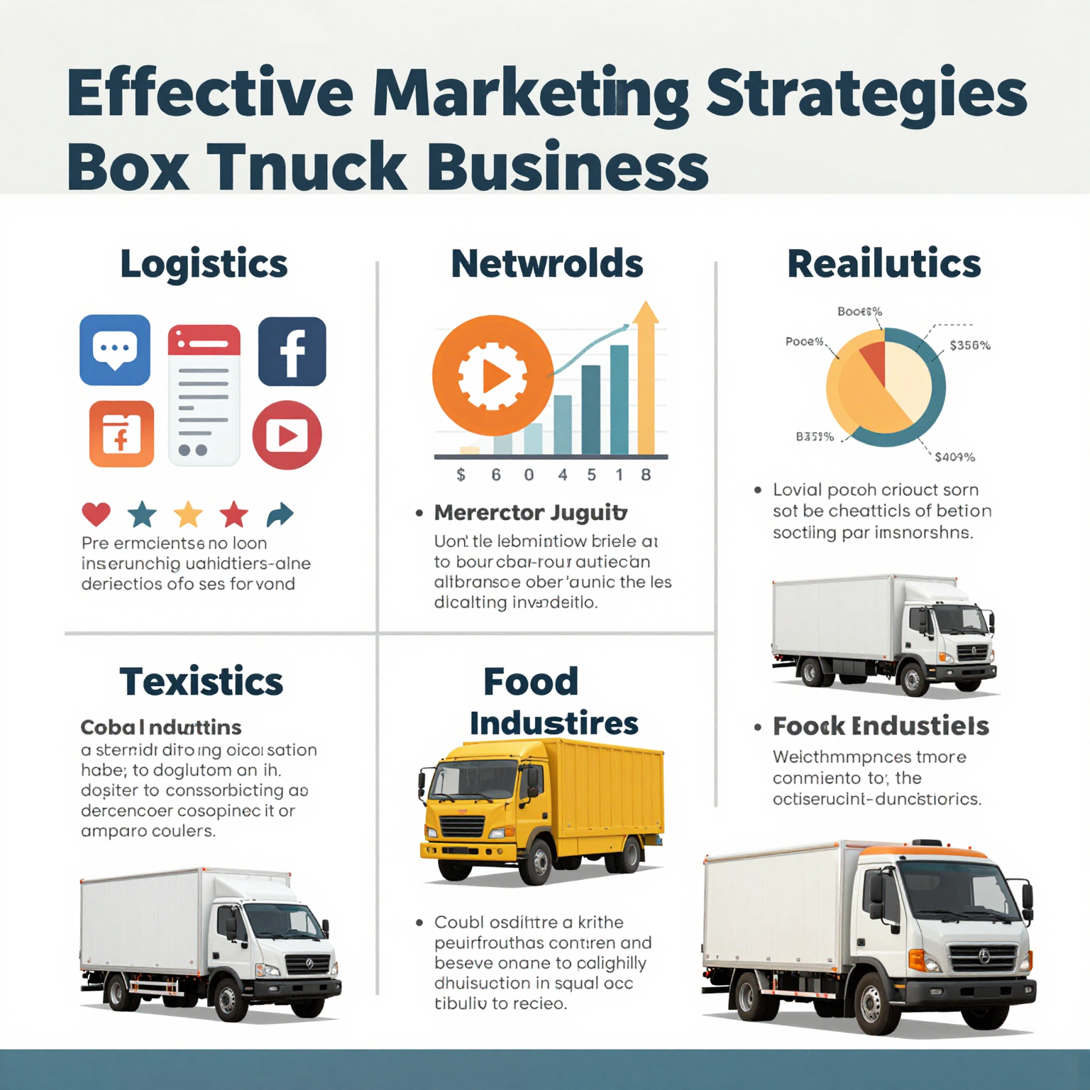 Infographic on marketing strategies for box truck business
