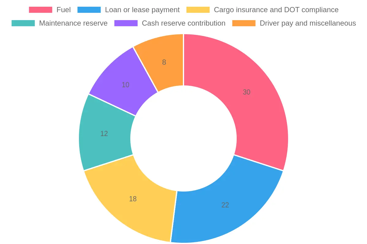 Typical box truck startup monthly budget allocation